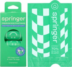 Springland Premium Poop Bags, Unscented, 8 count