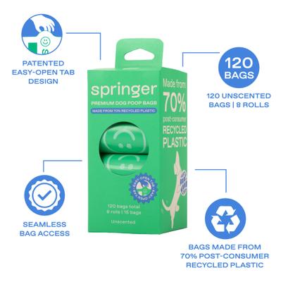 Show full view: Springland Premium Poop Bags, Unscented, 8 count slide 3 of 8