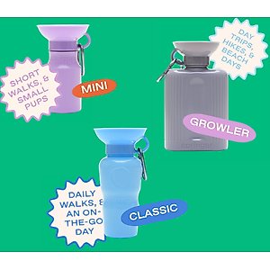 Springer Travel Dog Bottle, Sky Blue, 22-oz