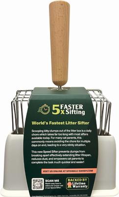 Show full view: Sprinkle & Sweep Litter Box Speed Sifter for Low Dust with Base Dock Cat Litter Box Scoop, Grey slide 7 of 10