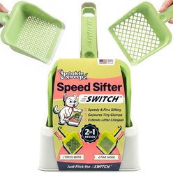 Sprinkle & Sweep Speed Sifter Switch Dual-Mode Cat Litter Scoop with Base slide 1 of 7