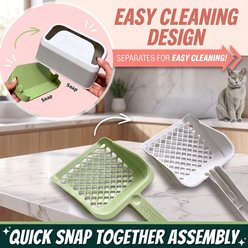 Sprinkle & Sweep Speed Sifter Switch Dual-Mode Cat Litter Scoop with Base slide 2 of 7