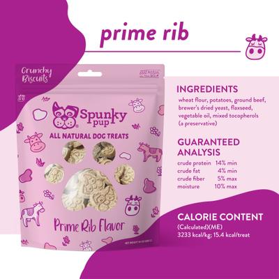 Show full view: Spunky Pup Beef Prime Rib Biscuits Crunchy Dog Treats, 24-oz bag slide 4 of 7