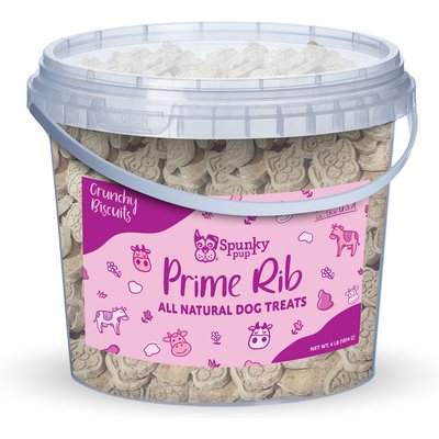 Spunky Pup Spunky Pup Beef Prime Rib Biscuits Crunchy Dog Treats, 4-lb bucket