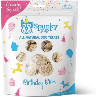 Spunky Pup Spunky Pup Birthday Bites Peanut Butter Biscuits Crunchy Dog Treats, 10-oz bag