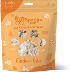 Spunky Pup Cheddar Bites Cheese Flavored Biscuits Crunchy Dog Treats, 24-oz bag