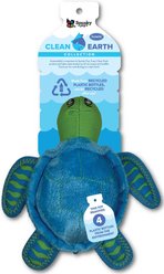 Spunky Pup Clean Earth Collection Recycled Turtle Plush Dog Toy, Small