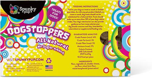 Show full view: Spunky Pup DogStoppers Cheese Flavored Biscuits Crunchy Dog Treats, 5-oz box slide 3 of 6