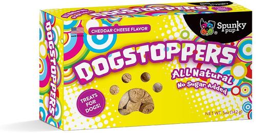 Show full view: Spunky Pup DogStoppers Cheese Flavored Biscuits Crunchy Dog Treats, 5-oz box slide 5 of 6