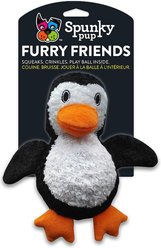 Spunky Pup Furry Friends Penguin Squeaky Plush Dog Toy