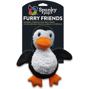 SPUNKY PUP Furry Friends Penguin Squeaky Plush Dog Toy - Chewy.com