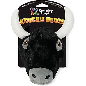 Spunky Pup Knuckleheads Bull Tough Plush Dog Chew Toy