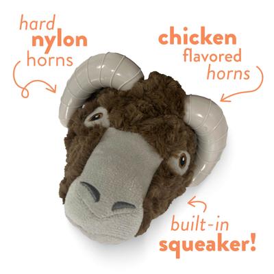 Show full view: Spunky Pup Knuckleheads Ram Tough Plush Dog Chew Toy slide 2 of 4