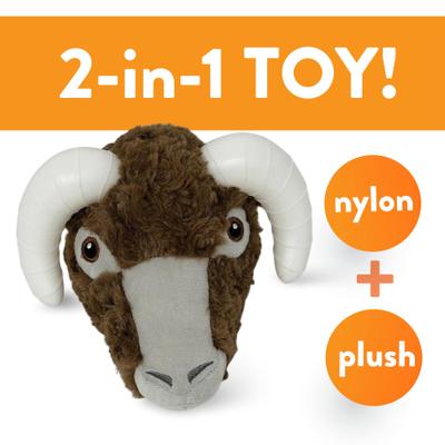Show full view: Spunky Pup Knuckleheads Ram Tough Plush Dog Chew Toy slide 3 of 4