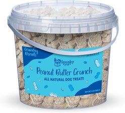 Spunky Pup Peanut Butter Flavored Biscuits Crunchy Dog Treats, 4-lb bucket