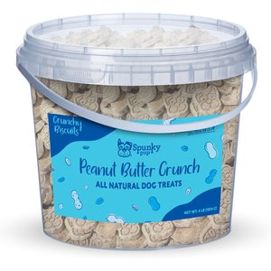 Spunky Pup Peanut Butter Flavored Biscuits Crunchy Dog Treats, 4-lb bucket