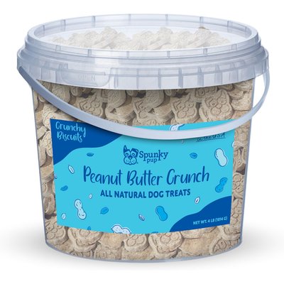 Spunky Pup Spunky Pup Peanut Butter Flavored Biscuits Crunchy Dog Treats, 4-lb bucket