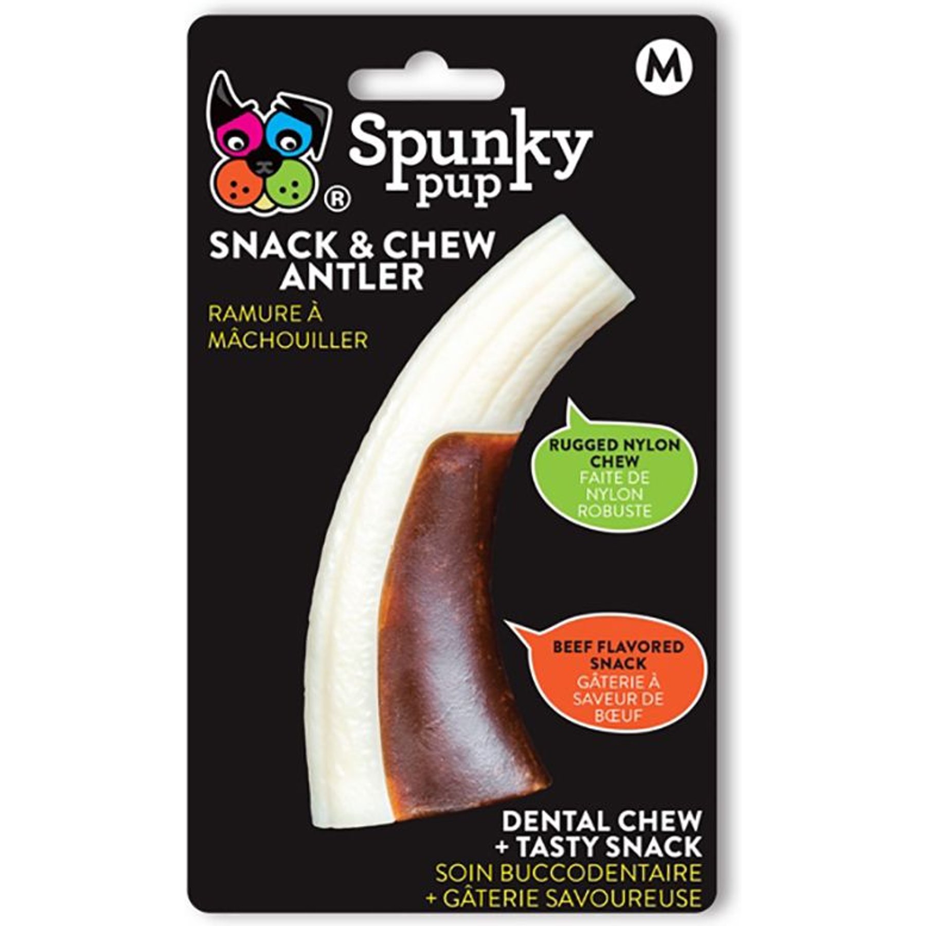 Spunky Pup Snack & Chew Antler Tough Dog Chew Toy, Small, bundle of 2