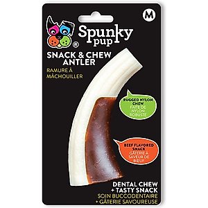 Spunky Pup Snack & Chew Antler Tough Dog Chew Toy, Medium