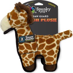 Spunky Pup Tough Plush Dog Toy, Brown, Giraffe
