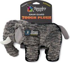 Spunky Pup Tough Plush Dog Toy, Gray, Elephant