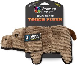 Spunky Pup Tough Plush Dog Toy, Gray, Hippo slide 1 of 4