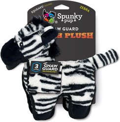 Spunky Pup Tough Plush Dog Toy, White & Black, Zebra