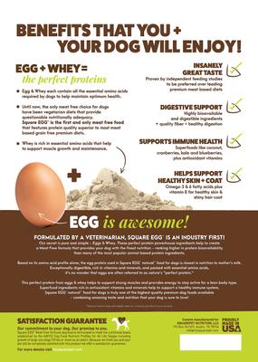 Show full view: SquarePet Square Egg Meat Free Formula Dry Dog Food, 19.8-lb bag slide 3 of 9