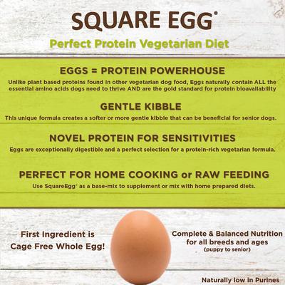 Show full view: SquarePet Square Egg Meat Free Formula Dry Dog Food, 19.8-lb bag slide 4 of 9