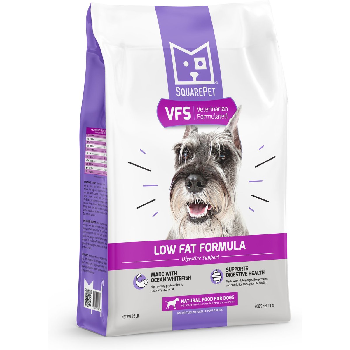 SquarePet VFS Digestive Support Low Fat Formula Dry Dog Food, 22-lb bag
