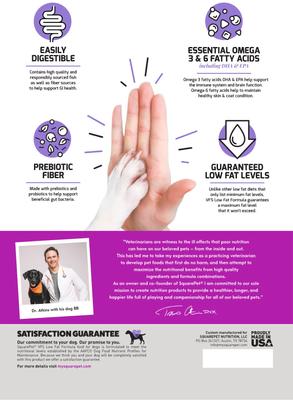 Show full view: SquarePet VFS Digestive Support Low Fat Formula Dry Dog Food, 22-lb bag slide 3 of 10