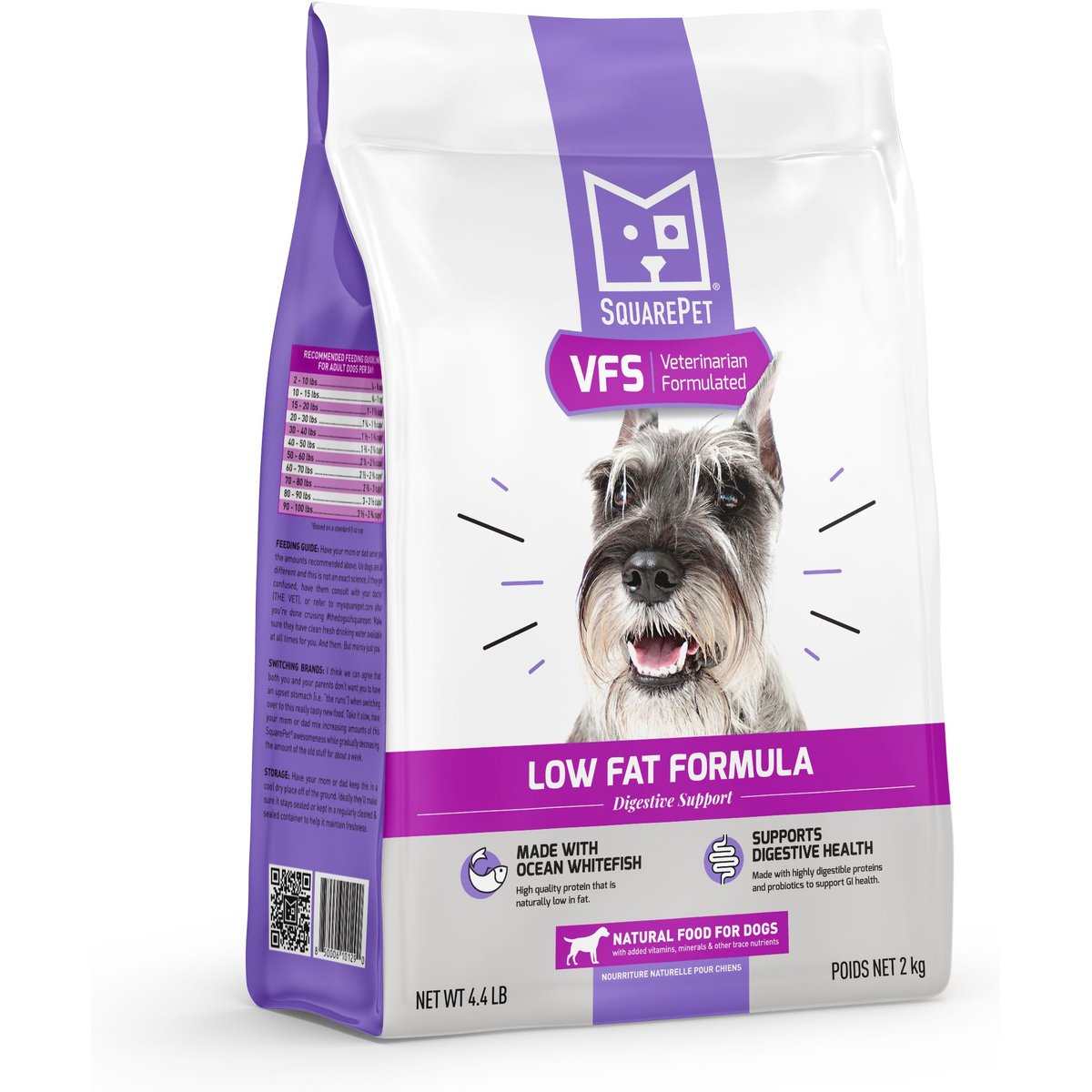 SquarePet VFS Digestive Support Low Fat Formula Dry Dog Food, 4.4-lb bag