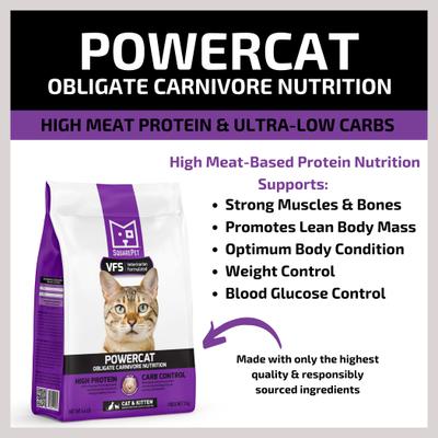 Show full view: SquarePet VFS PowerCat Turkey & Chicken High Protein Dry Cat Food, 11-lb bag slide 4 of 10