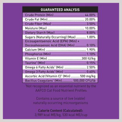 Show full view: SquarePet VFS PowerCat Turkey & Chicken High Protein Dry Cat Food, 4.4-lb bag slide 7 of 10