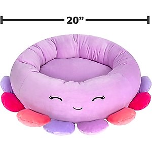 Squishmallows Beula Octopus Cat & Dog Bed, Purple, Small