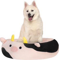 Squishmallows Connor Cow Dog & Cat Bed, White,Large