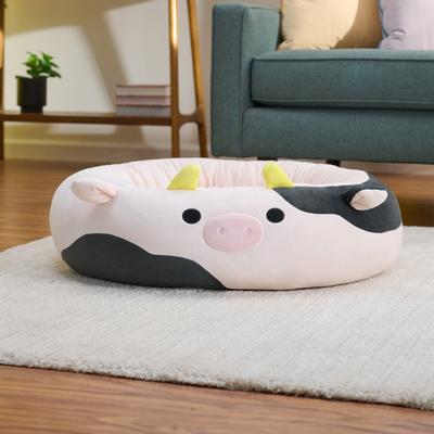 Show full view: Squishmallows Connor Cow Dog & Cat Bed, White,Large slide 3 of 6