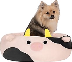Squishmallows Connor Cow Dog & Cat Bed, White, Small