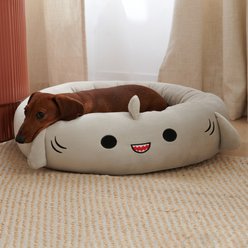 Squishmallows Gordon Shark Cat & Dog Bed, Grey, Large