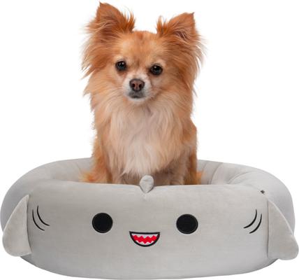 Show full view: Squishmallows Gordon Shark Cat & Dog Bed, Grey, Small slide 2 of 8