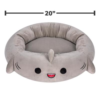 Show full view: Squishmallows Gordon Shark Cat & Dog Bed, Grey, Small slide 3 of 8