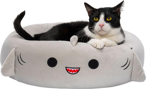 Show full view: Squishmallows Gordon Shark Cat & Dog Bed, Grey, Small slide 6 of 8