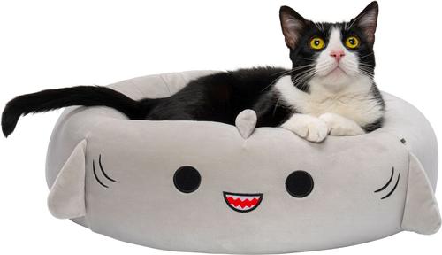 Show full view: Squishmallows Gordon Shark Cat & Dog Bed, Grey, Small slide 7 of 8