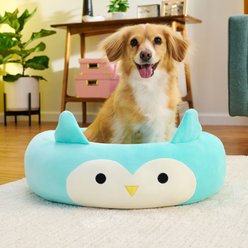 Squishmallows Winston Owl Dog & Cat Bed, Blue,Medium
