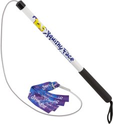 Squishy Face Studio Flirt Pole V2 with Lure Dog Toy, Purple & Blue Tie Dye, Junior