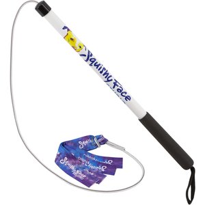Squishy Face Studio Flirt Pole V2 with Lure Dog Toy, Purple & Blue Tie Dye, Junior