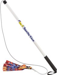 Squishy Face Studio Flirt Pole V2 with Lure Dog Toy, Rainbow Tie Dye, Regular