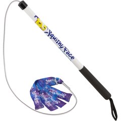 Squishy Face Studio Flirt Pole V2 with Lure Squeaky Dog Toy, Purple & Blue Tie Dye, Junior