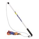 Squishy Face Studio Flirt Pole V2 with Lure Squeaky Dog Toy, Rainbow Tie Dye, Regular
