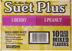 St. Albans Bay Suet Plus Berry & Peanut Suet Wild Bird Food, case of 10